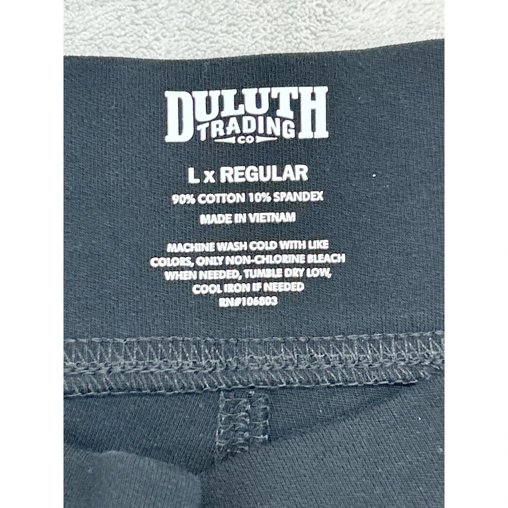 Duluth Trading Co Noga Pants Womens L Black Cotton Stretch Pockets Leggings